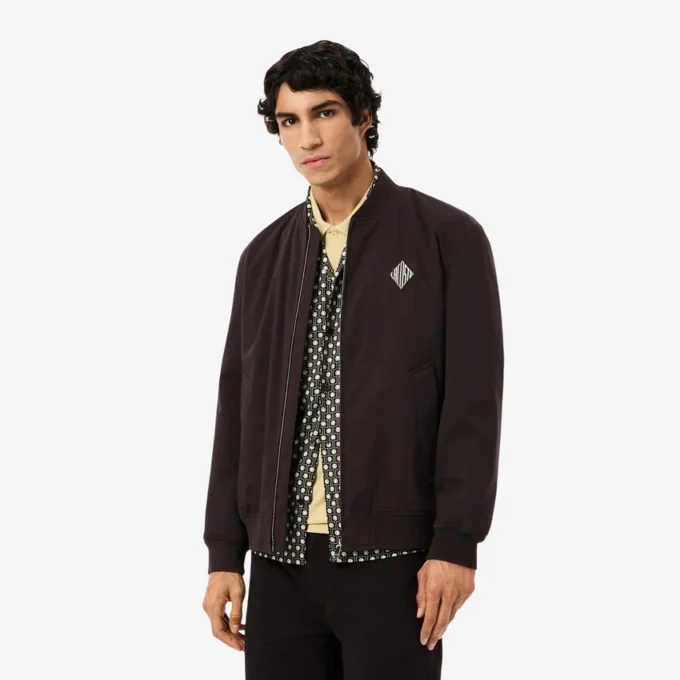 Retro Rozetli Su Geçirmez Bomber Ceket