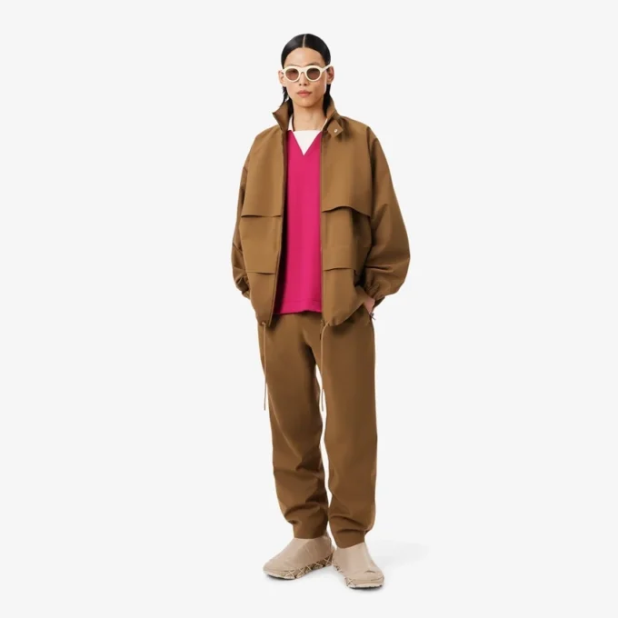 Runway Badge Accent Oversized Satin Polo Tişört