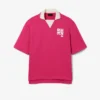 Runway Badge Accent Oversized Satin Polo Tişört