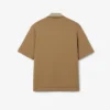 Runway Badge Accent Oversized Satin Polo Tişört