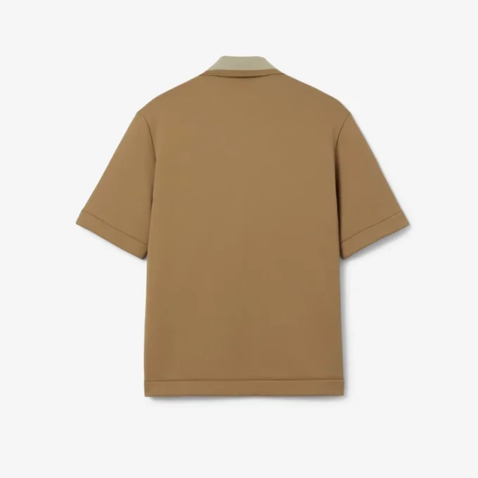 Runway Badge Accent Oversized Satin Polo Tişört