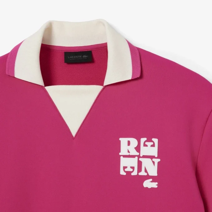 Runway Badge Accent Oversized Satin Polo Tişört