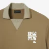 Runway Badge Accent Oversized Satin Polo Tişört
