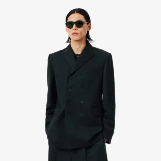 Runway Çift Düğmeli Hafif Yün Blazer