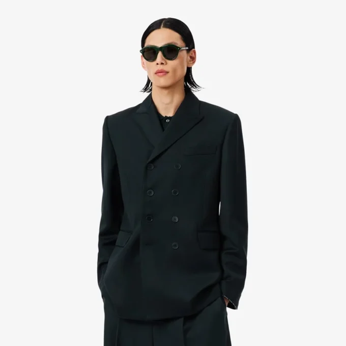 Runway Çift Düğmeli Hafif Yün Blazer