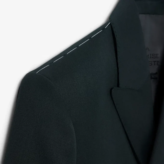 Runway Çift Düğmeli Hafif Yün Blazer
