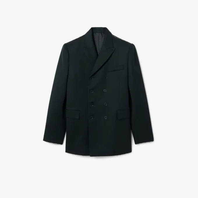 Runway Çift Düğmeli Hafif Yün Blazer