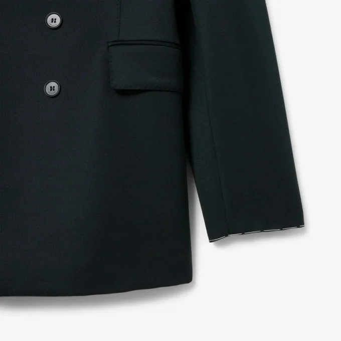 Runway Çift Düğmeli Hafif Yün Blazer