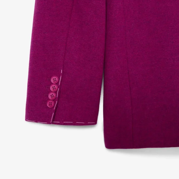 Runway Çift Düğmeli Mermer Desenli Yün Blazer