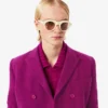 Runway Çift Düğmeli Mermer Desenli Yün Blazer