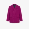 Runway Çift Düğmeli Mermer Desenli Yün Blazer