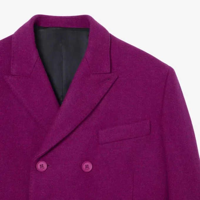 Runway Çift Düğmeli Mermer Desenli Yün Blazer