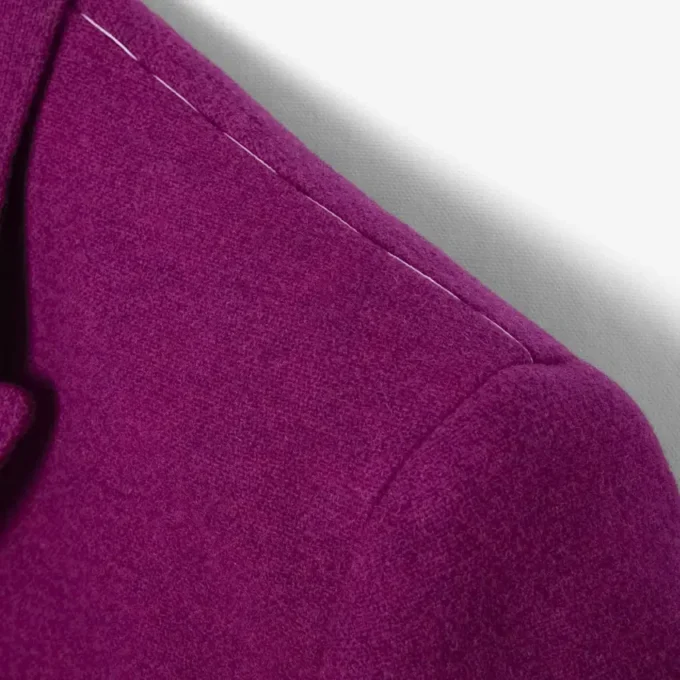 Runway Çift Düğmeli Mermer Desenli Yün Blazer