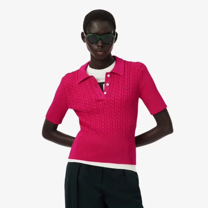 Runway Kablo Örgü Polo Yaka Kazak