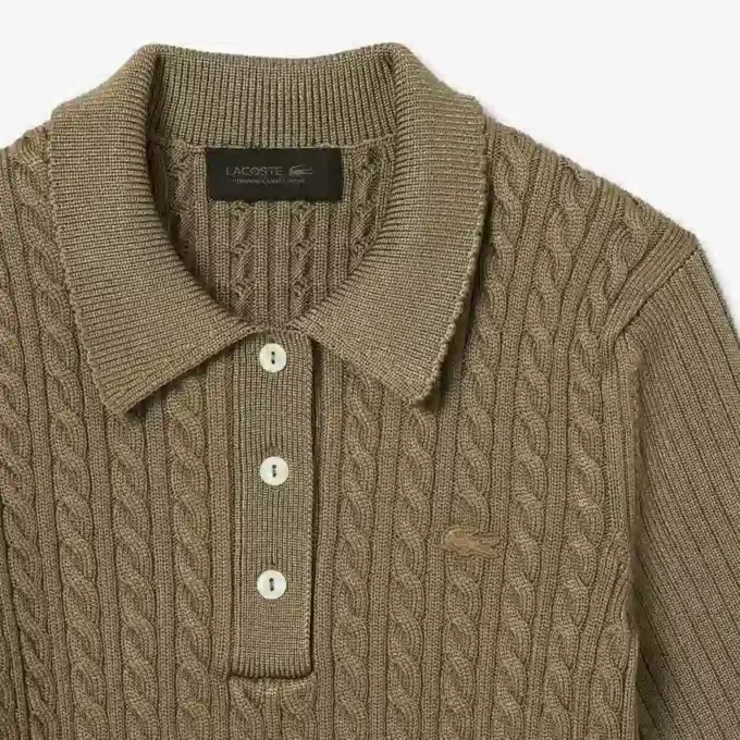 Runway Kablo Örgü Polo Yaka Kazak