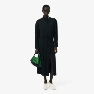Runway Pileli Polo Tişört Maxi Elbise