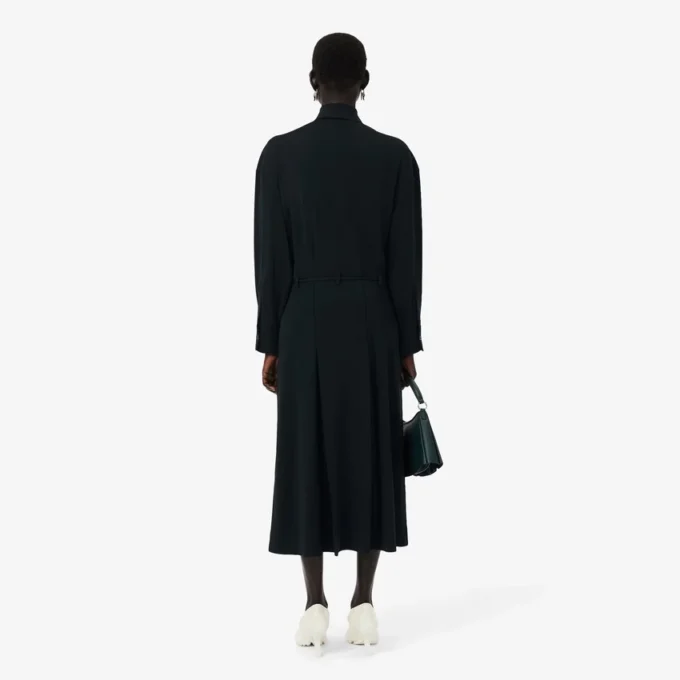 Runway Pileli Polo Tişört Maxi Elbise