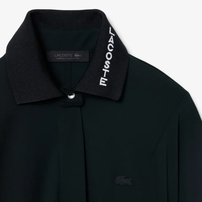 Runway Pileli Polo Tişört Maxi Elbise