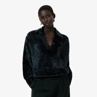 Runway Polo Tişört Yakalı Kadife Kazak