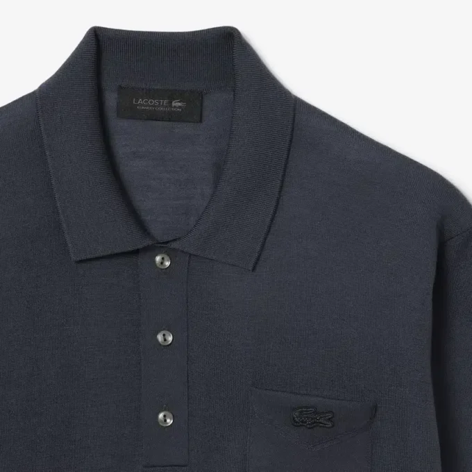 Runway Polo Tişört Yakalı Merinos Yünü Kazak