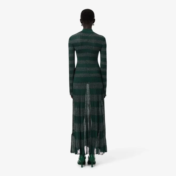 Runway Polo Tişört Yakalı Pointelle Maxi Elbise