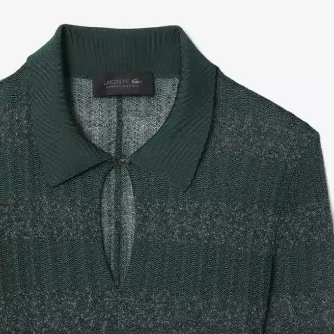 Runway Polo Tişört Yakalı Pointelle Maxi Elbise