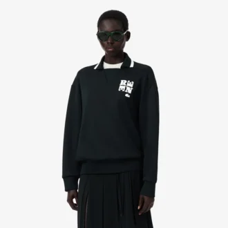Runway Polo Tişört Yakalı Rozetli Sweatshirt