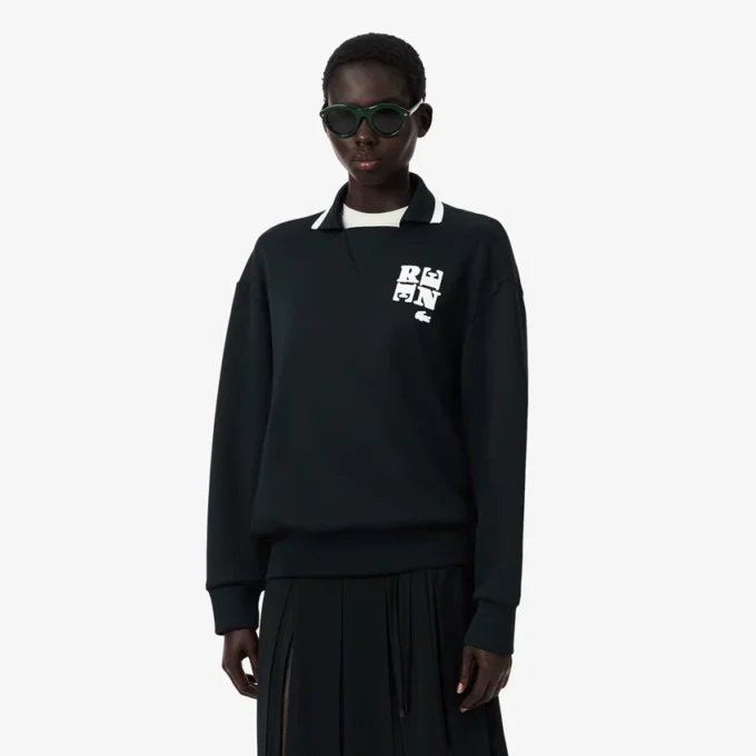 Runway Polo Tişört Yakalı Rozetli Sweatshirt