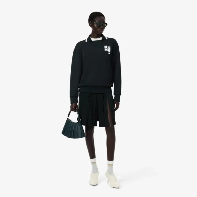 Runway Polo Tişört Yakalı Rozetli Sweatshirt