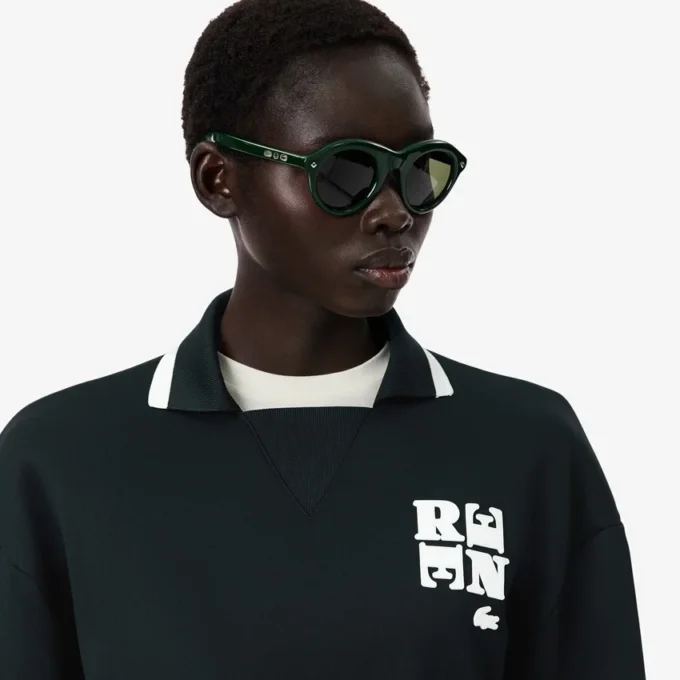 Runway Polo Tişört Yakalı Rozetli Sweatshirt