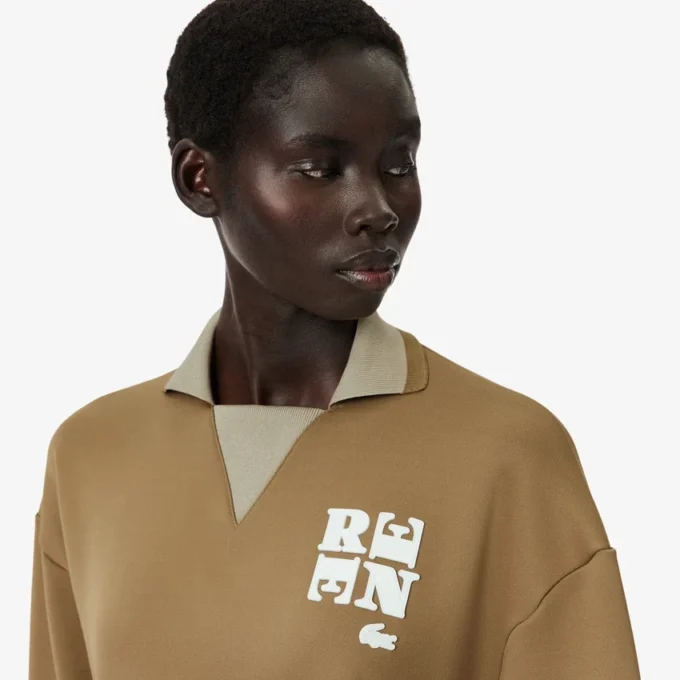 Runway Polo Tişört Yakalı Rozetli Sweatshirt