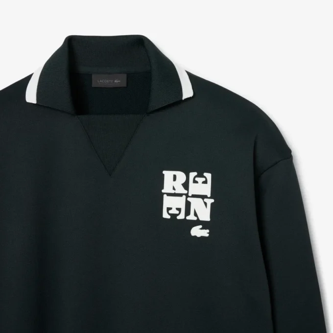 Runway Polo Tişört Yakalı Rozetli Sweatshirt