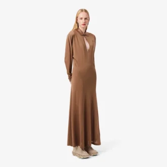 Runway Polo Yakalı İpek Maxi Elbise