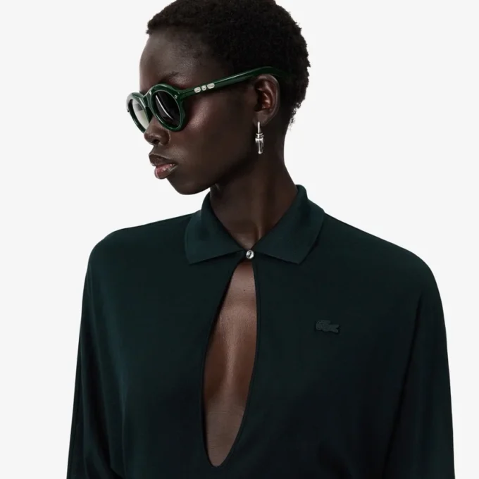 Runway Polo Yakalı İpek Maxi Elbise