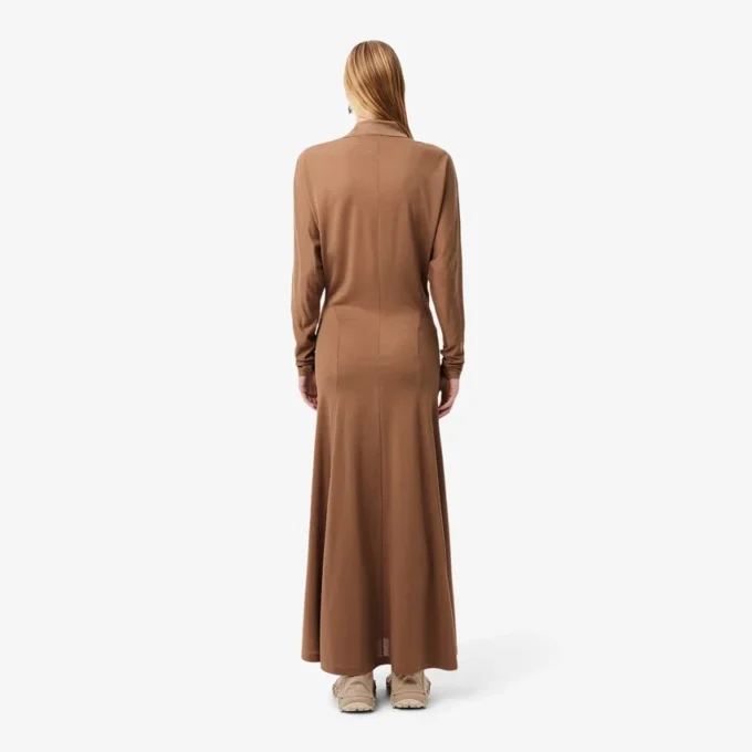 Runway Polo Yakalı İpek Maxi Elbise