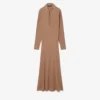 Runway Polo Yakalı İpek Maxi Elbise
