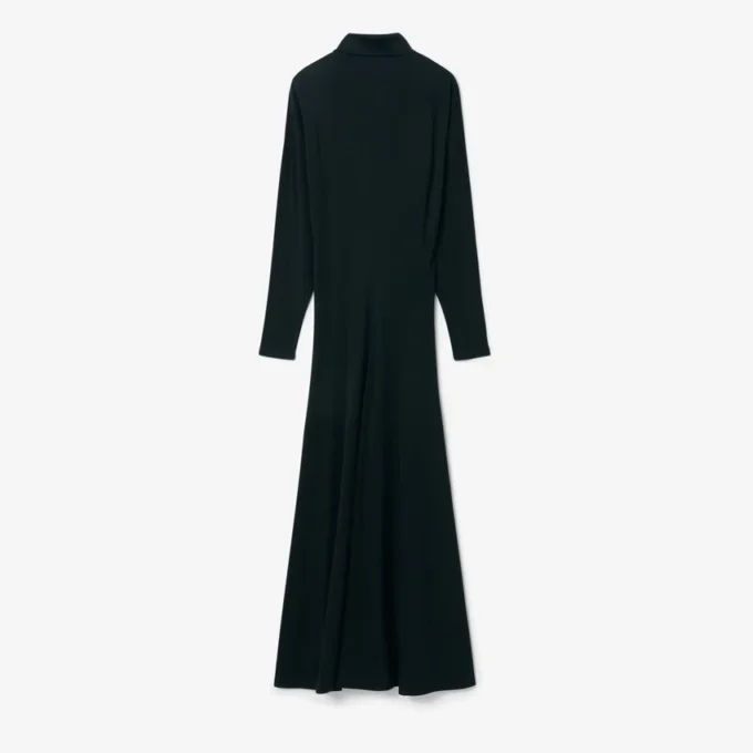 Runway Polo Yakalı İpek Maxi Elbise