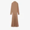 Runway Polo Yakalı İpek Maxi Elbise