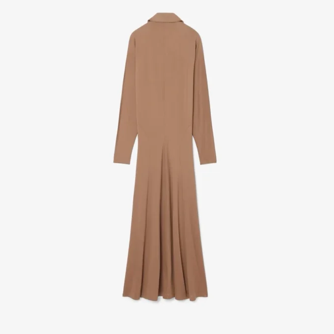 Runway Polo Yakalı İpek Maxi Elbise