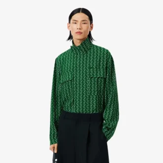 Runway Regular Fit Baskılı Saten Gömlek