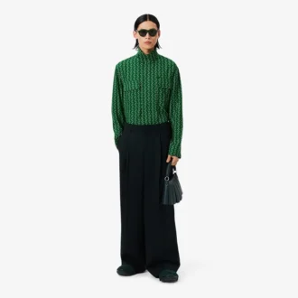 Runway Regular Fit Baskılı Saten Gömlek