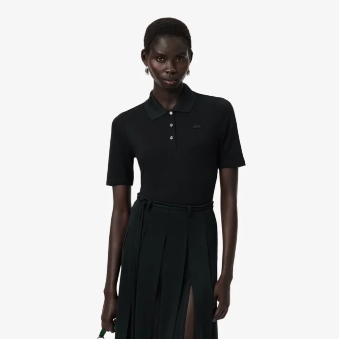 Runway Slim Fit İpek Mini-Piqua Polo Tişört