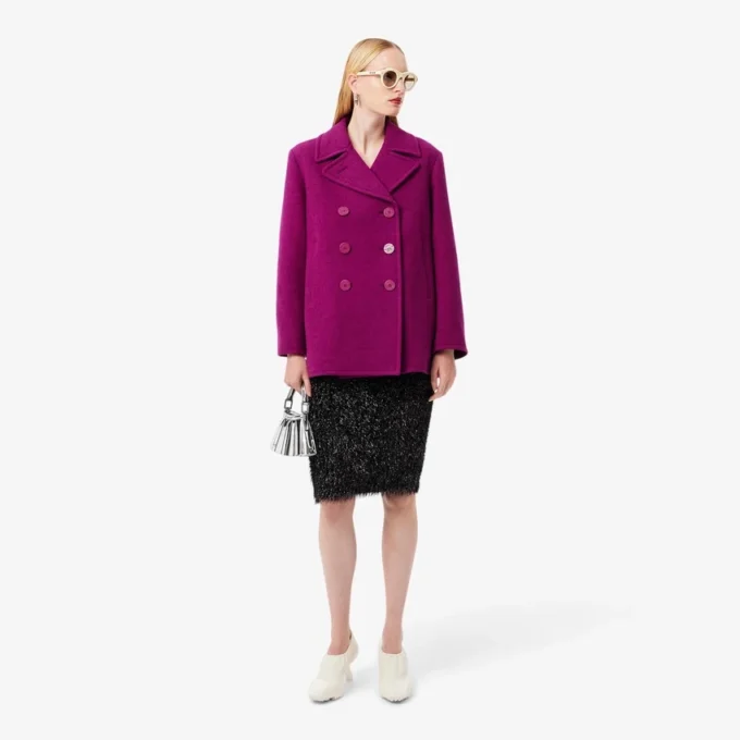 Runway Slub Yün Pea Coat