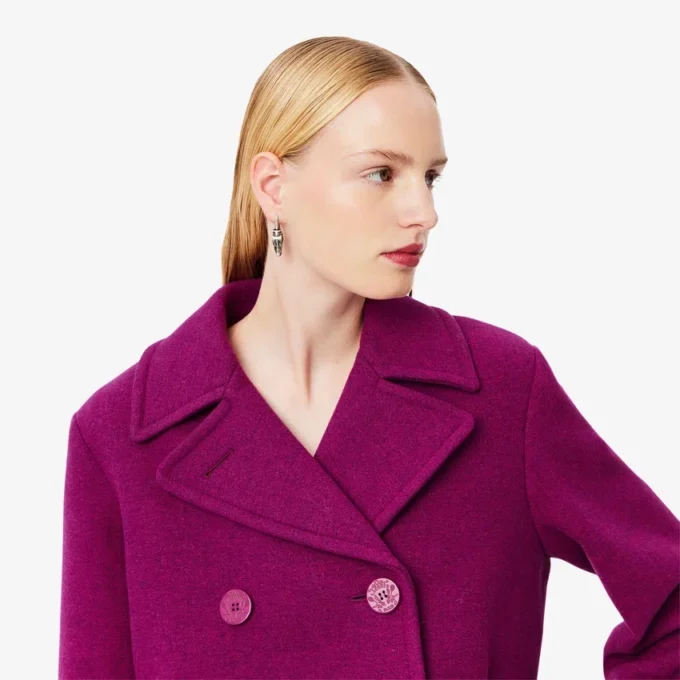 Runway Slub Yün Pea Coat