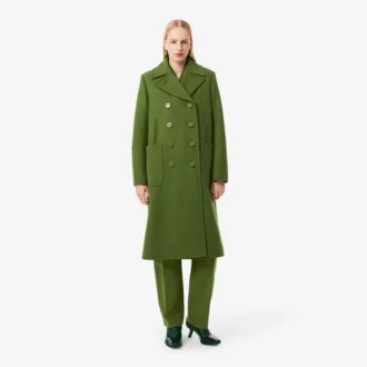 Runway Uzun Slub Yün Pea Coat
