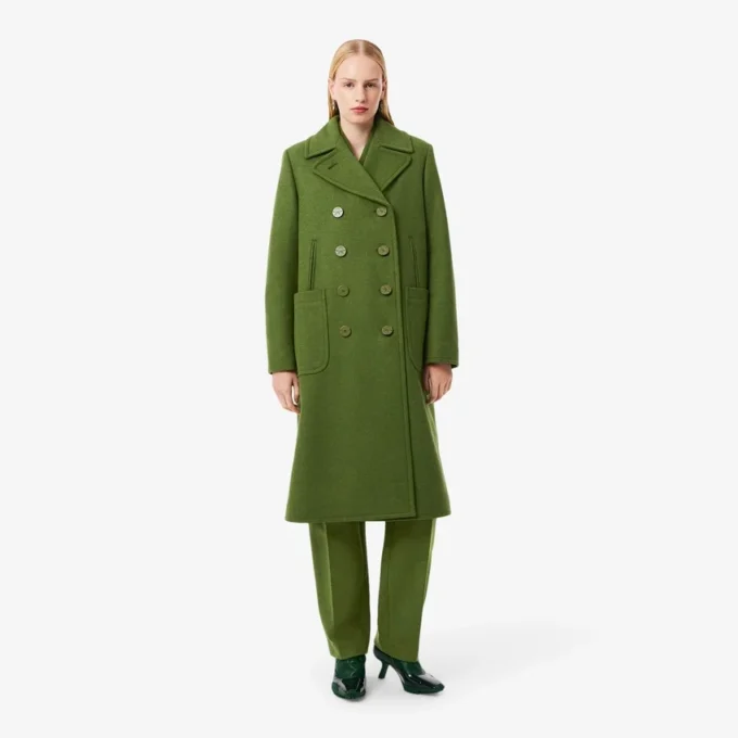 Runway Uzun Slub Yün Pea Coat