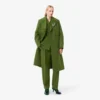 Runway Uzun Slub Yün Pea Coat