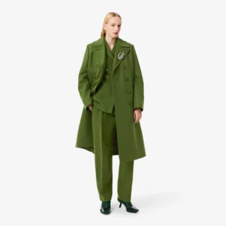 Runway Uzun Slub Yün Pea Coat