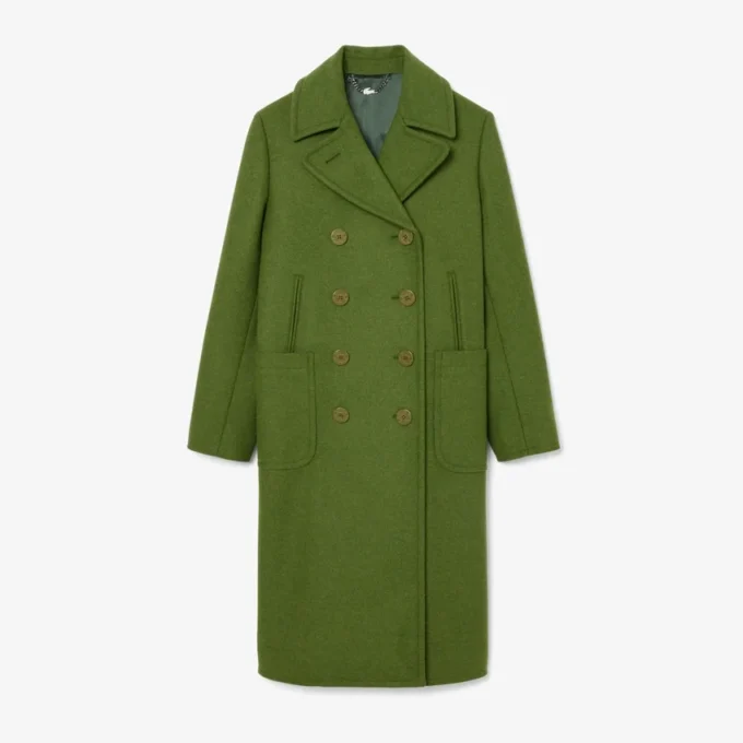 Runway Uzun Slub Yün Pea Coat