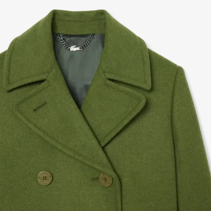 Runway Uzun Slub Yün Pea Coat